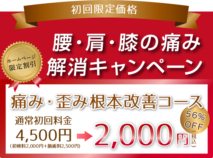 肩・腰・膝の痛みやしびれが15分の痛くない全身調整で楽になる!